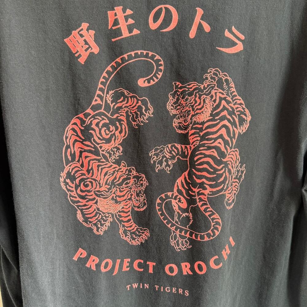Project Orochi Twin Tigers Graphic T-Shirt Black 2XL